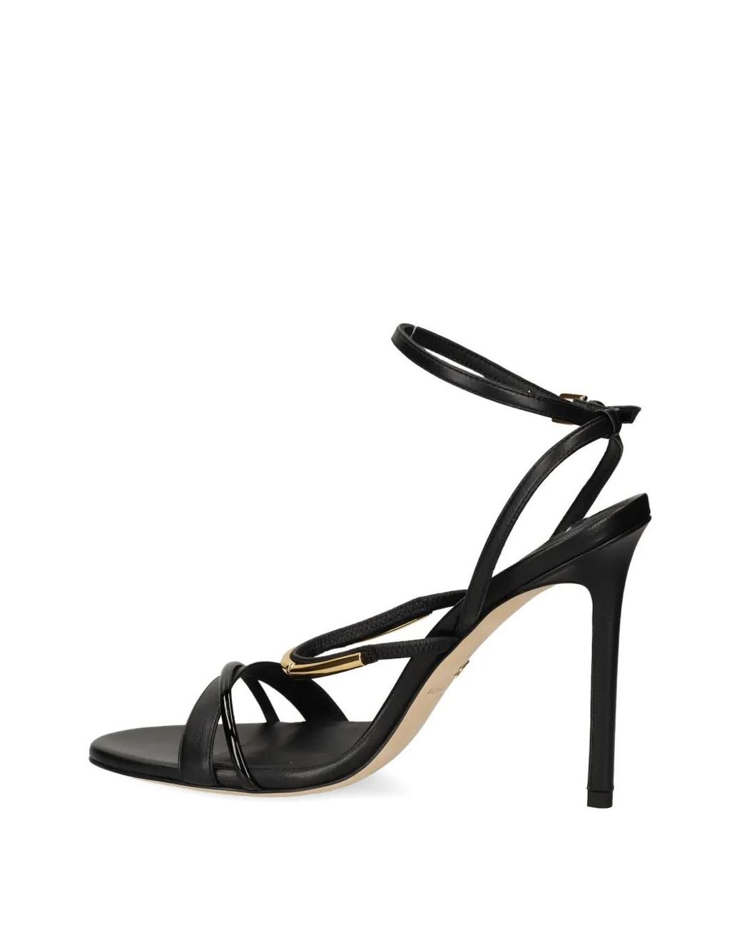 Elisabetta Franchi Black Buckle-Strap Heeled Sandals