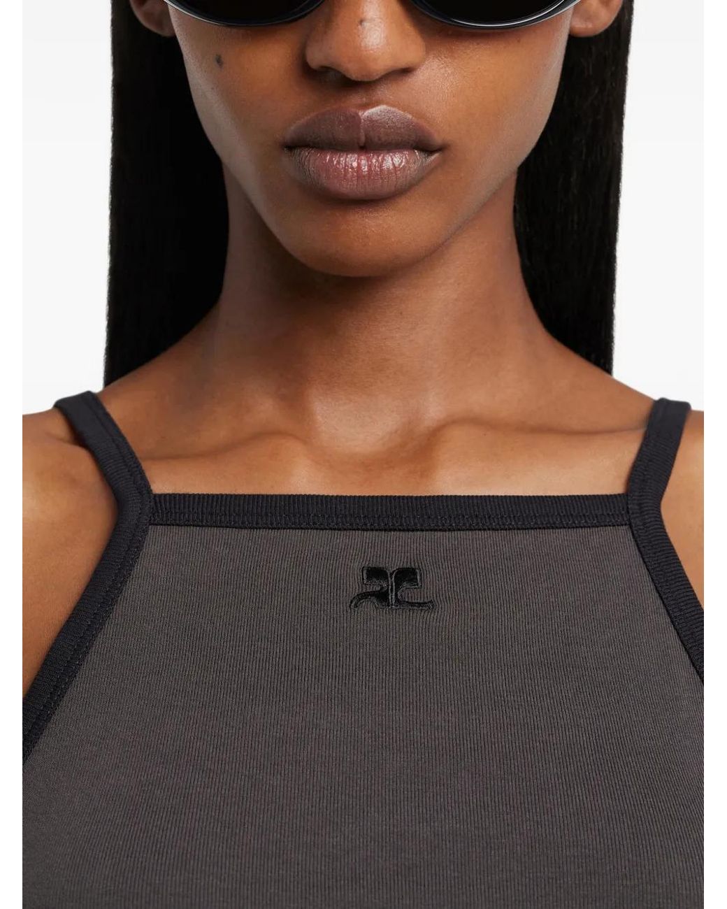 Top En Jersey Courreges de color Gray