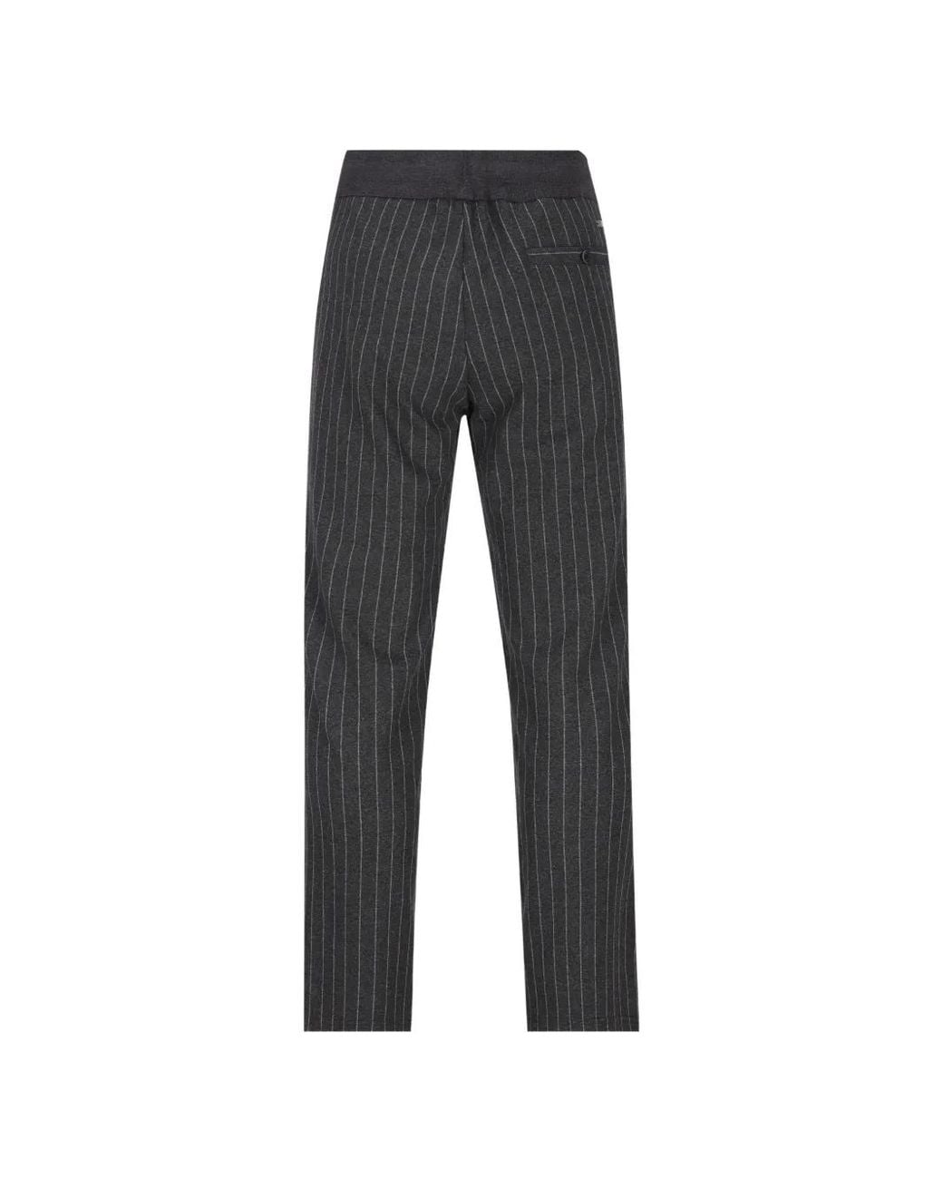 Herno Gray Pinstripe-Pattern Drawstring Trousers for men