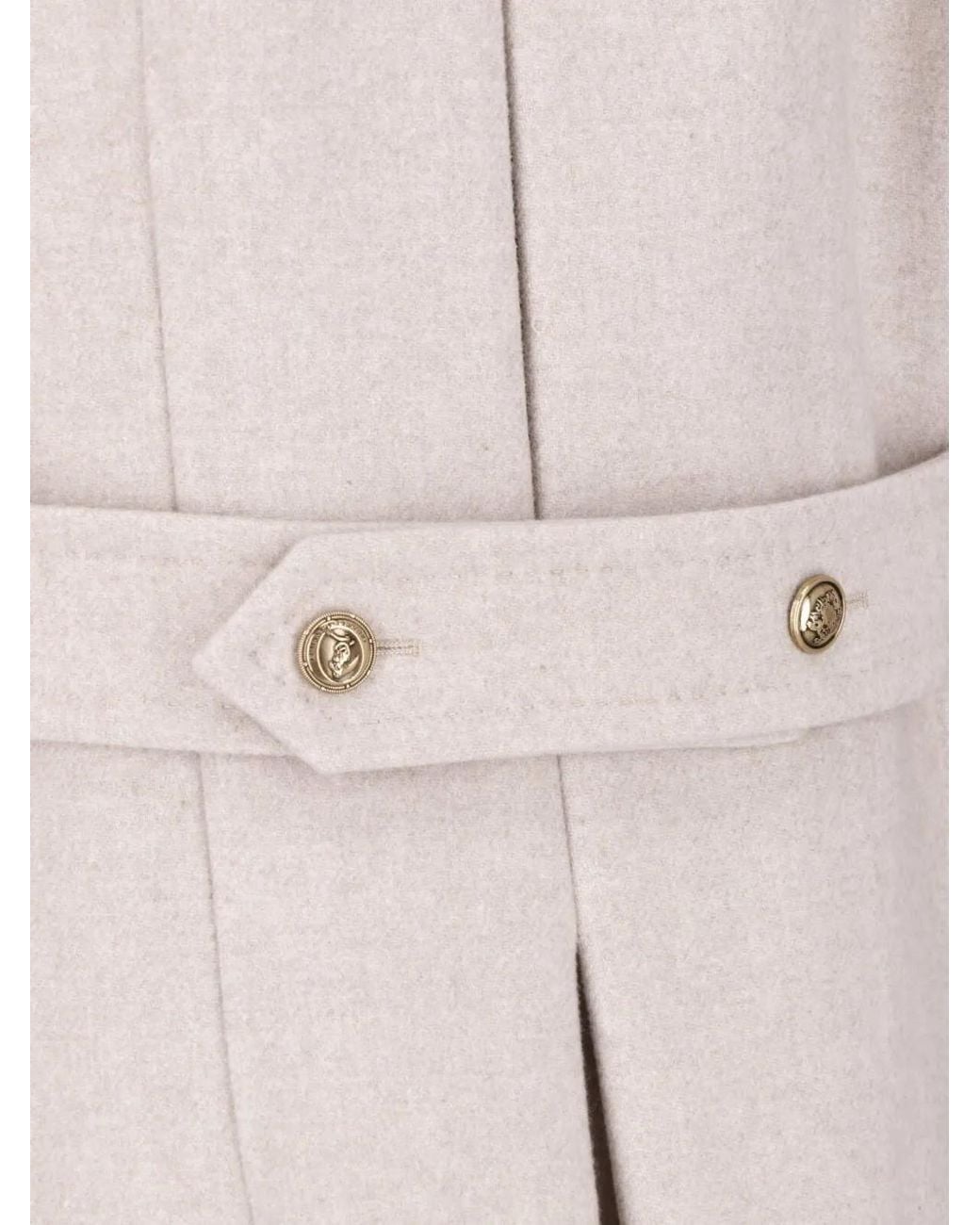 Ermanno Scervino White Double-Breasted Button-Down Coat