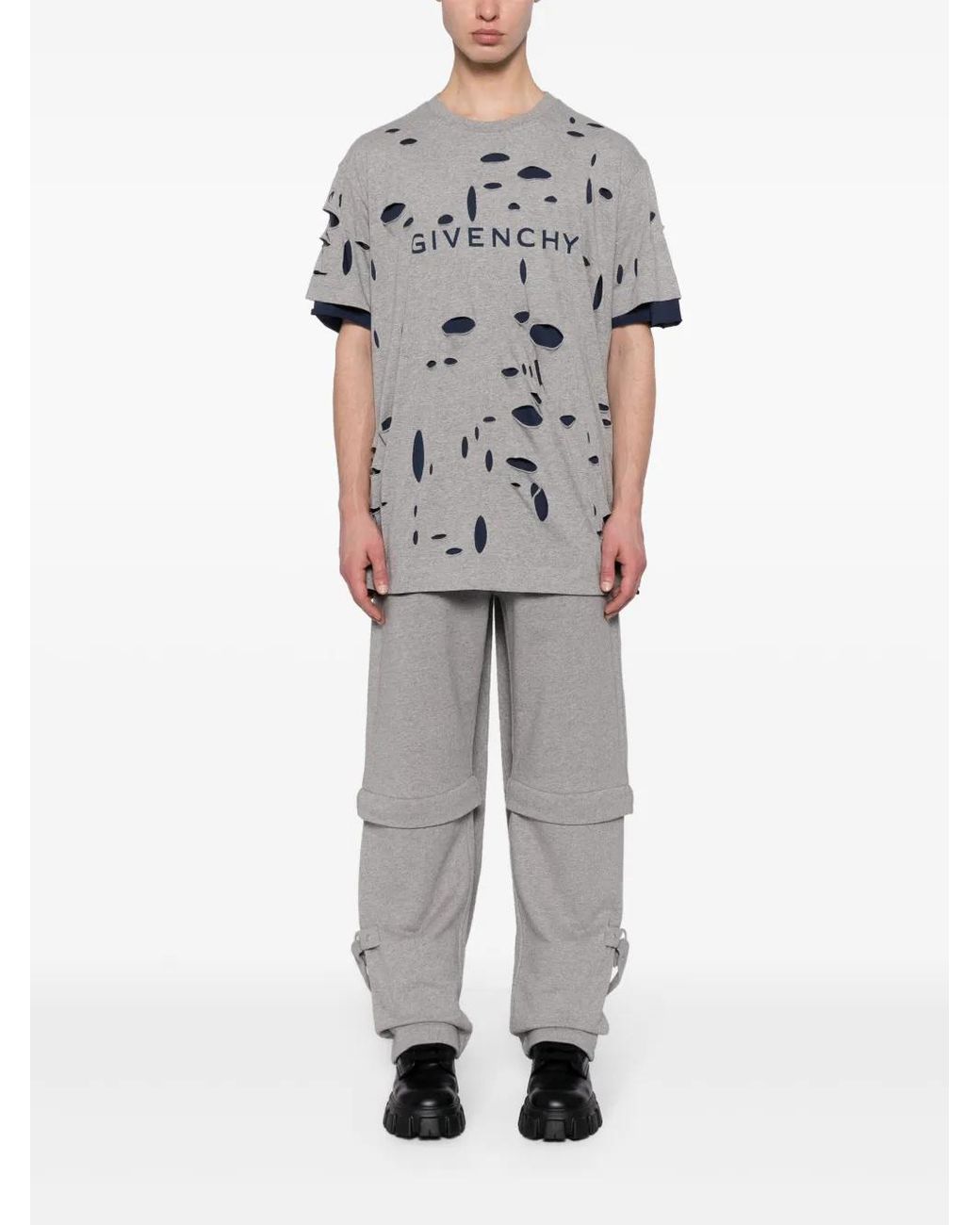 Givenchy Gray Straight Trousers for men