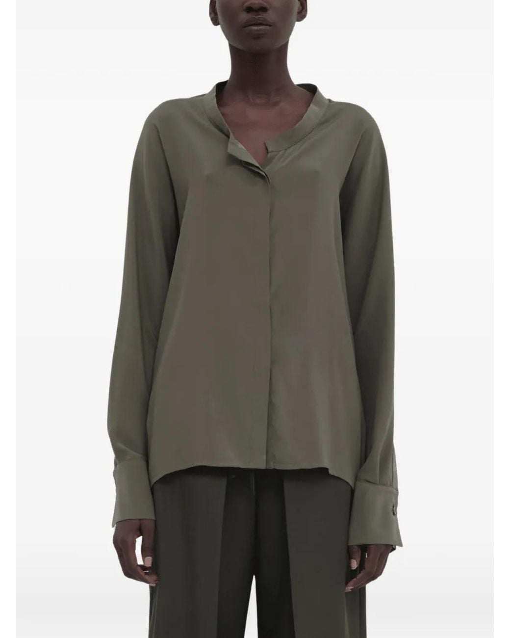Christian Wijnants Gray Tareth Concealed-Front Shirt