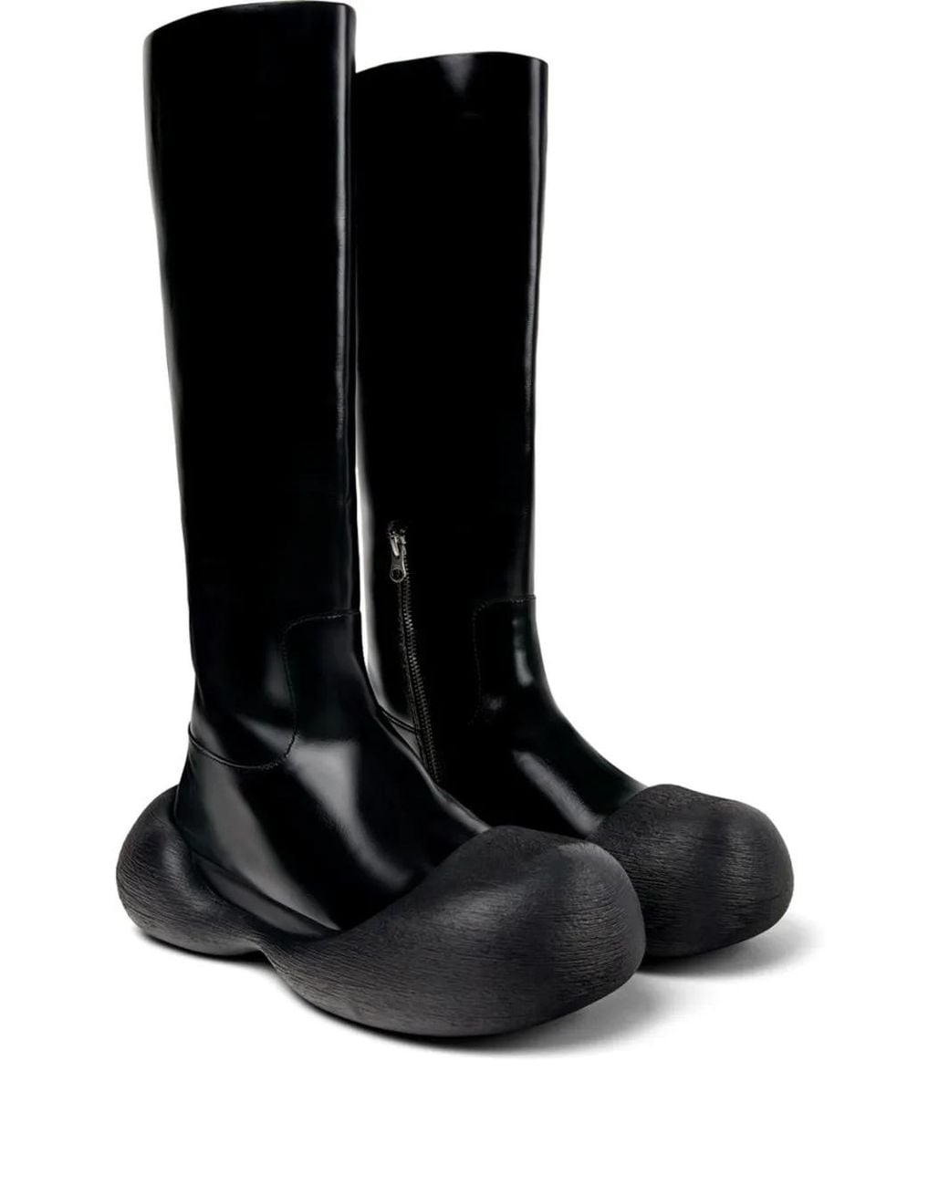 CAMPERLAB Black Caramba Round-Toe Leather Boots