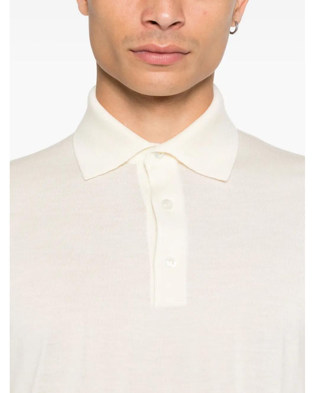Lardini White Virgin-Wool Polo Shirt for men