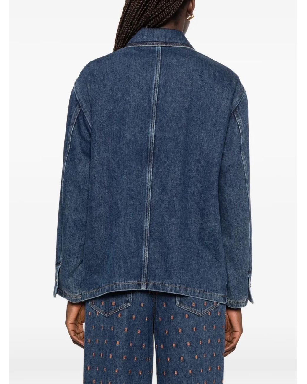 Forte_forte Blue Button-Up Denim Jacket