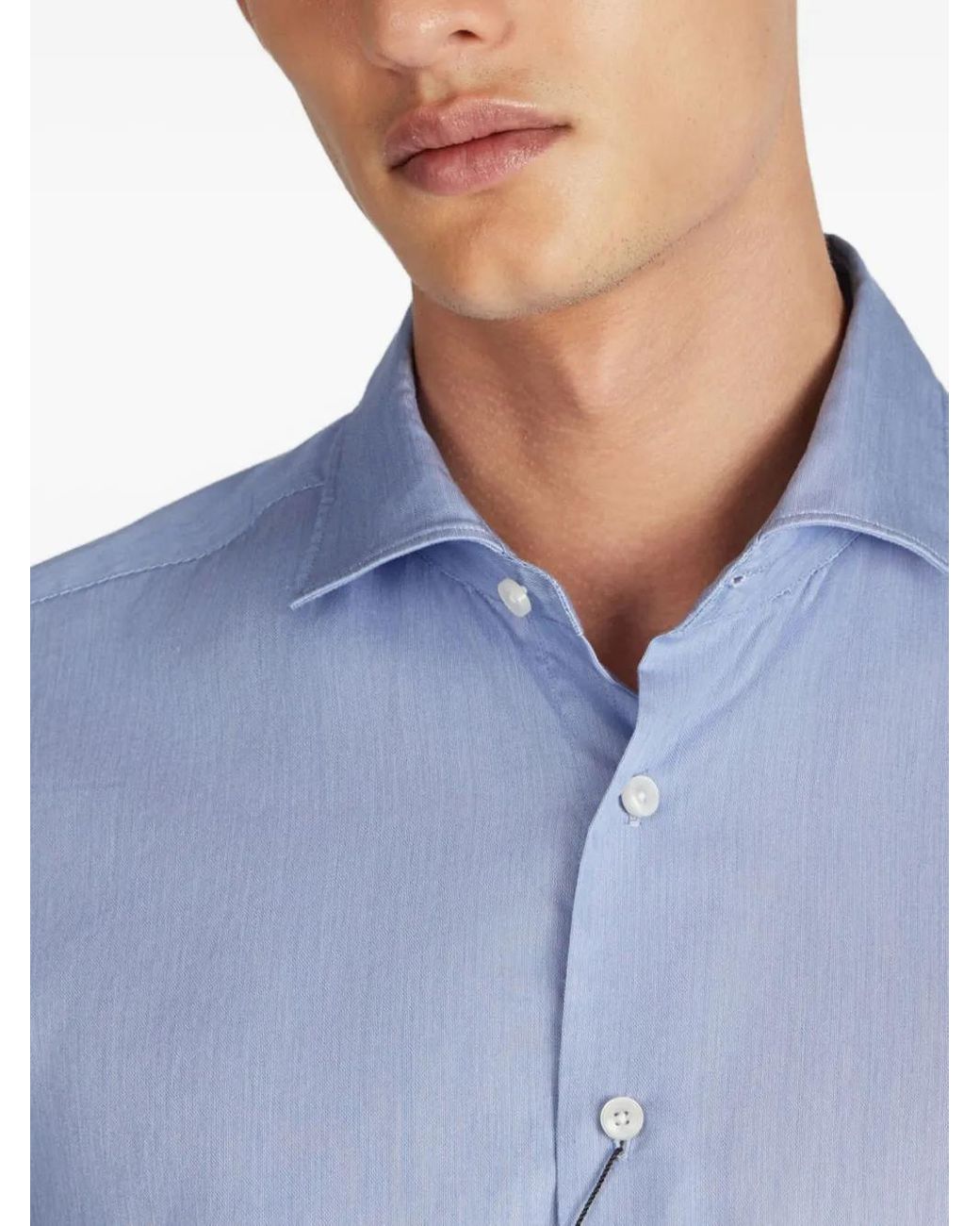 Glanshirt Blue Button-Up Cotton Shirt for men