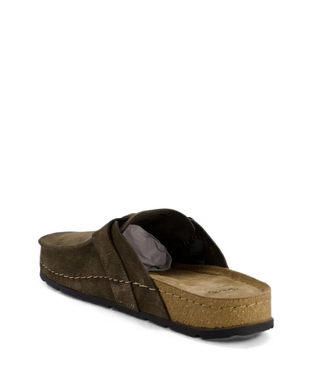 Scholl Brown Bora Buckle-Fastening Mules for men