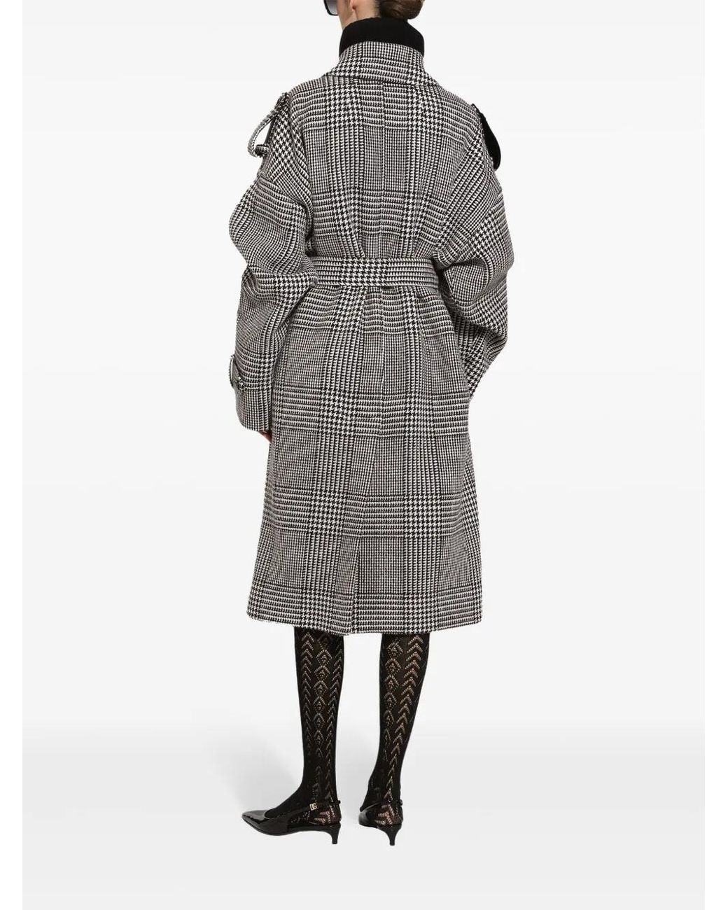 Dolce & Gabbana Gray Check-Pattern Coat