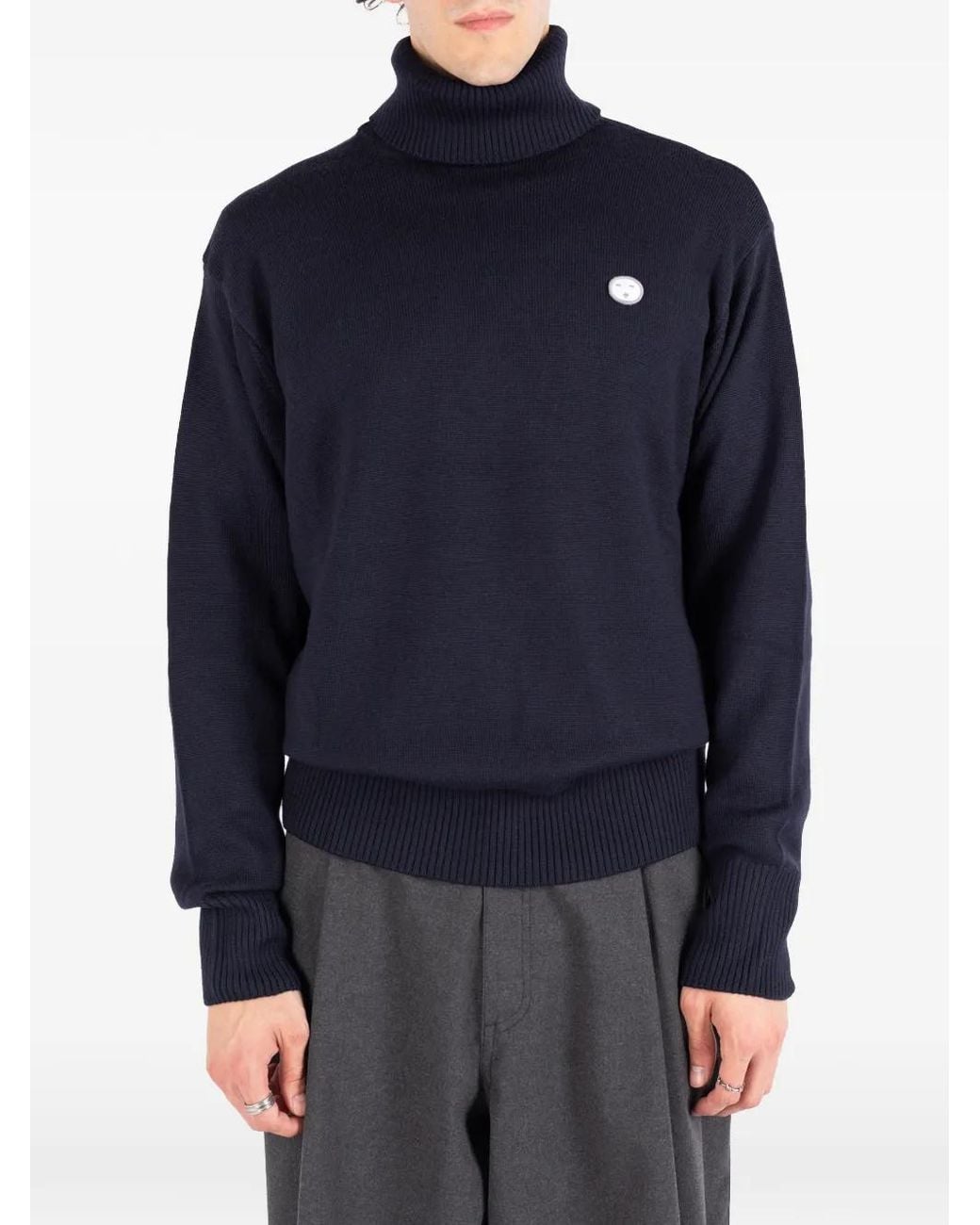Societe Anonyme Blue Charles Roll-Neck Wool Sweater for men
