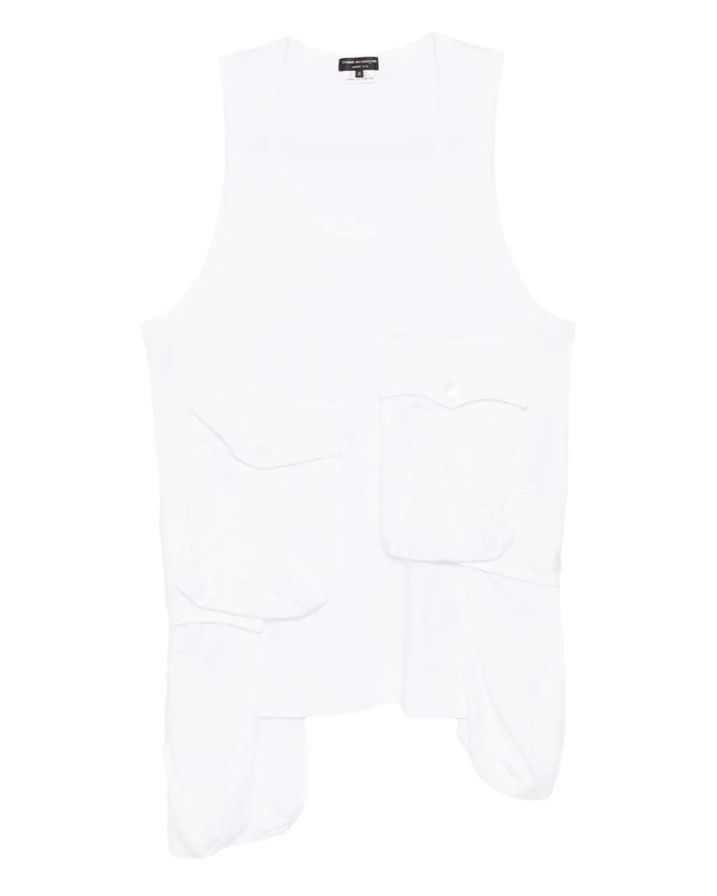 Comme des Garçons White Flap Pocket Vest for men