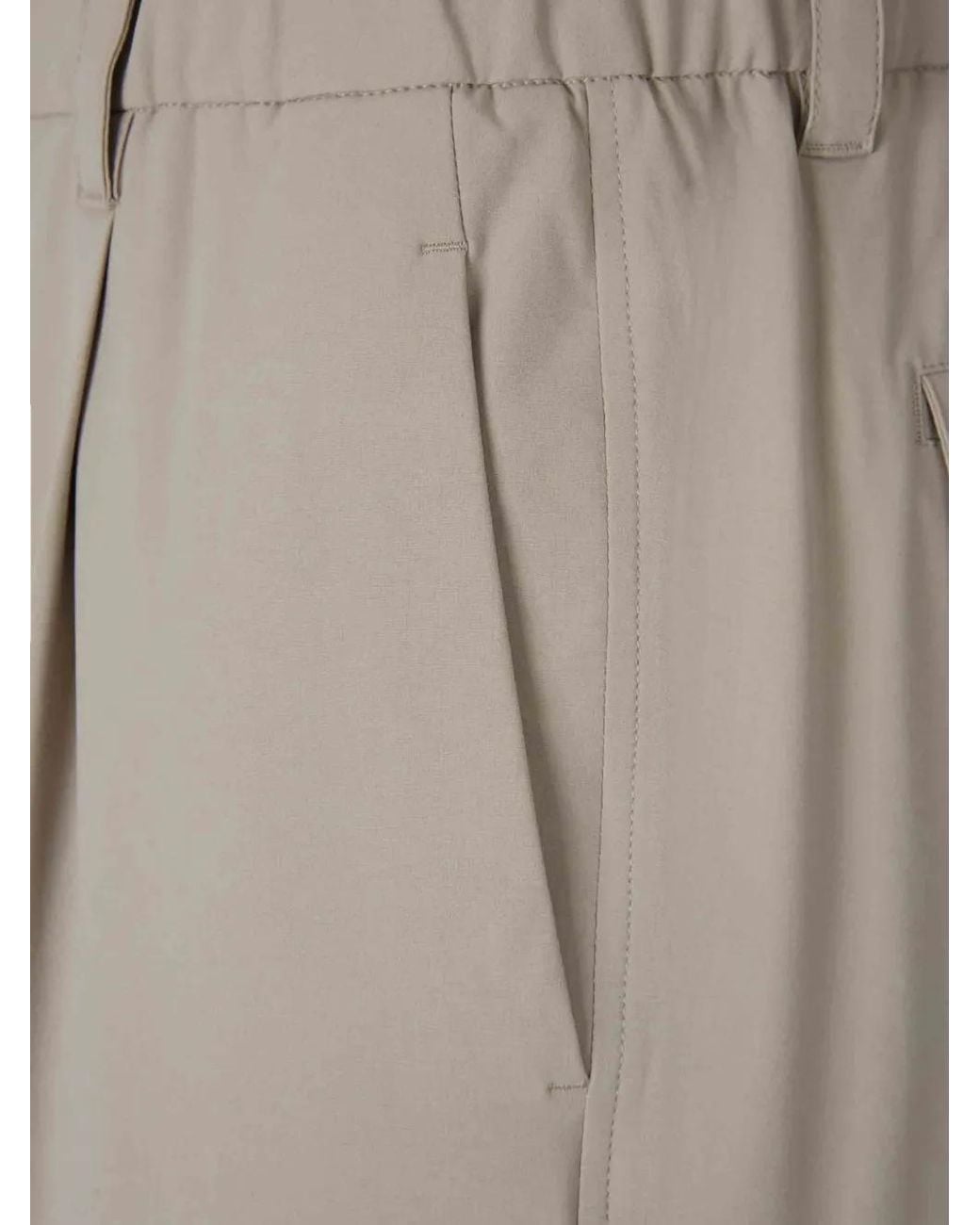 Herno Gray Melange-Effect Pleated Trousers for men