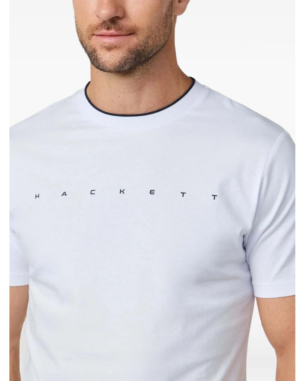 Hackett T-Shirt Met Logoprint in het White voor heren