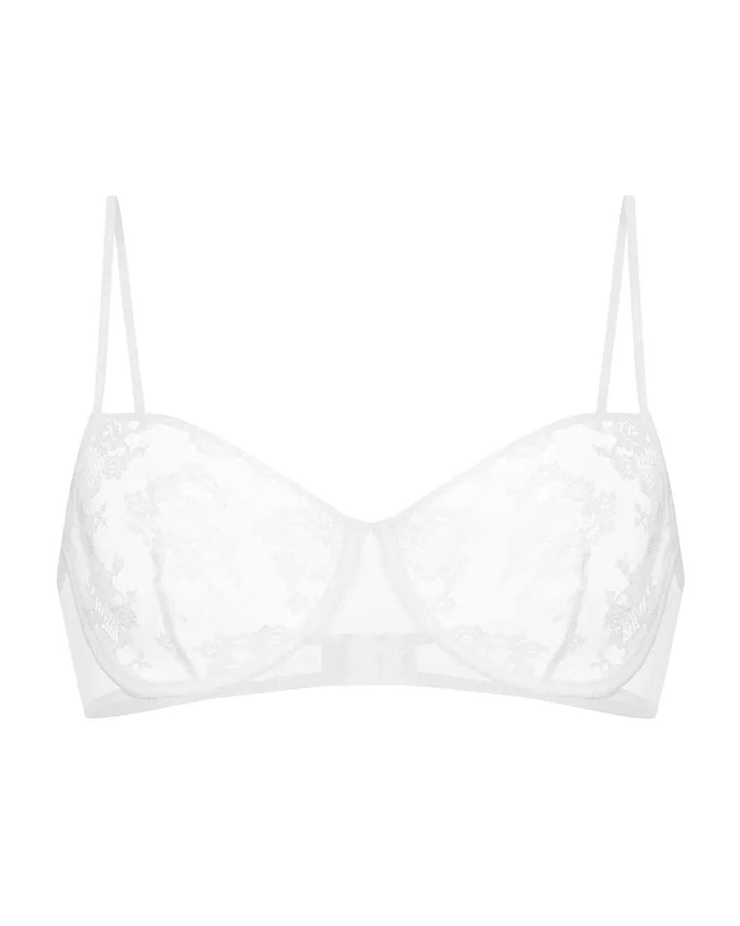 Zhilyova White The Tara Floral-Lace Bra