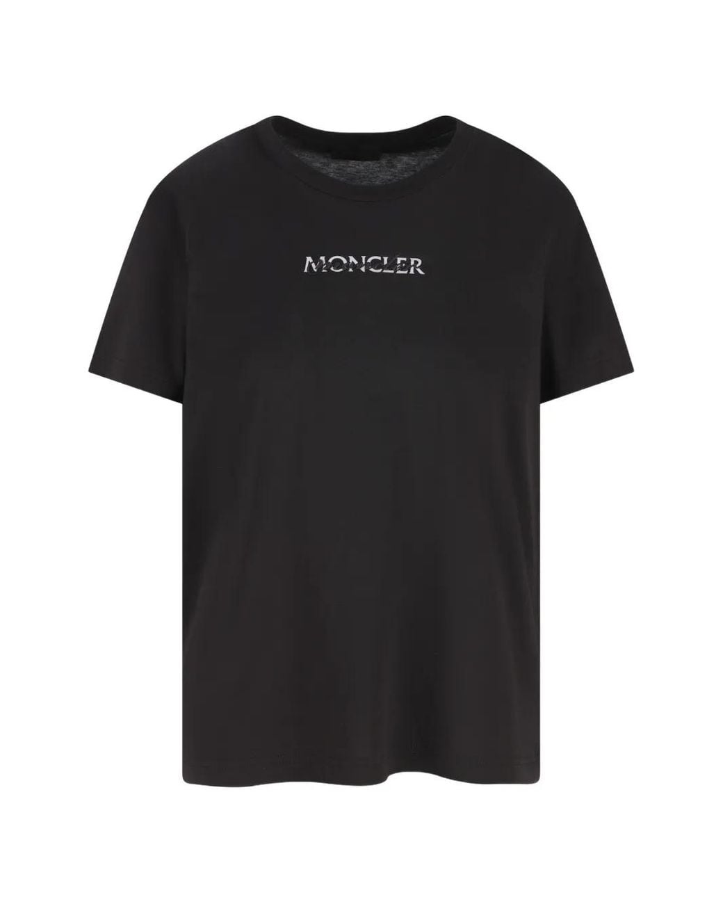 Moncler Black Logo-Embroidered T-Shirt