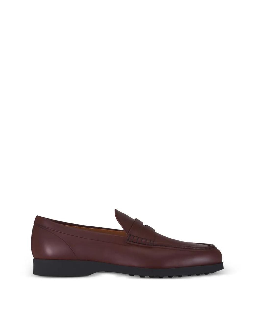 Tod's Brown Leather Penny Loafers for men