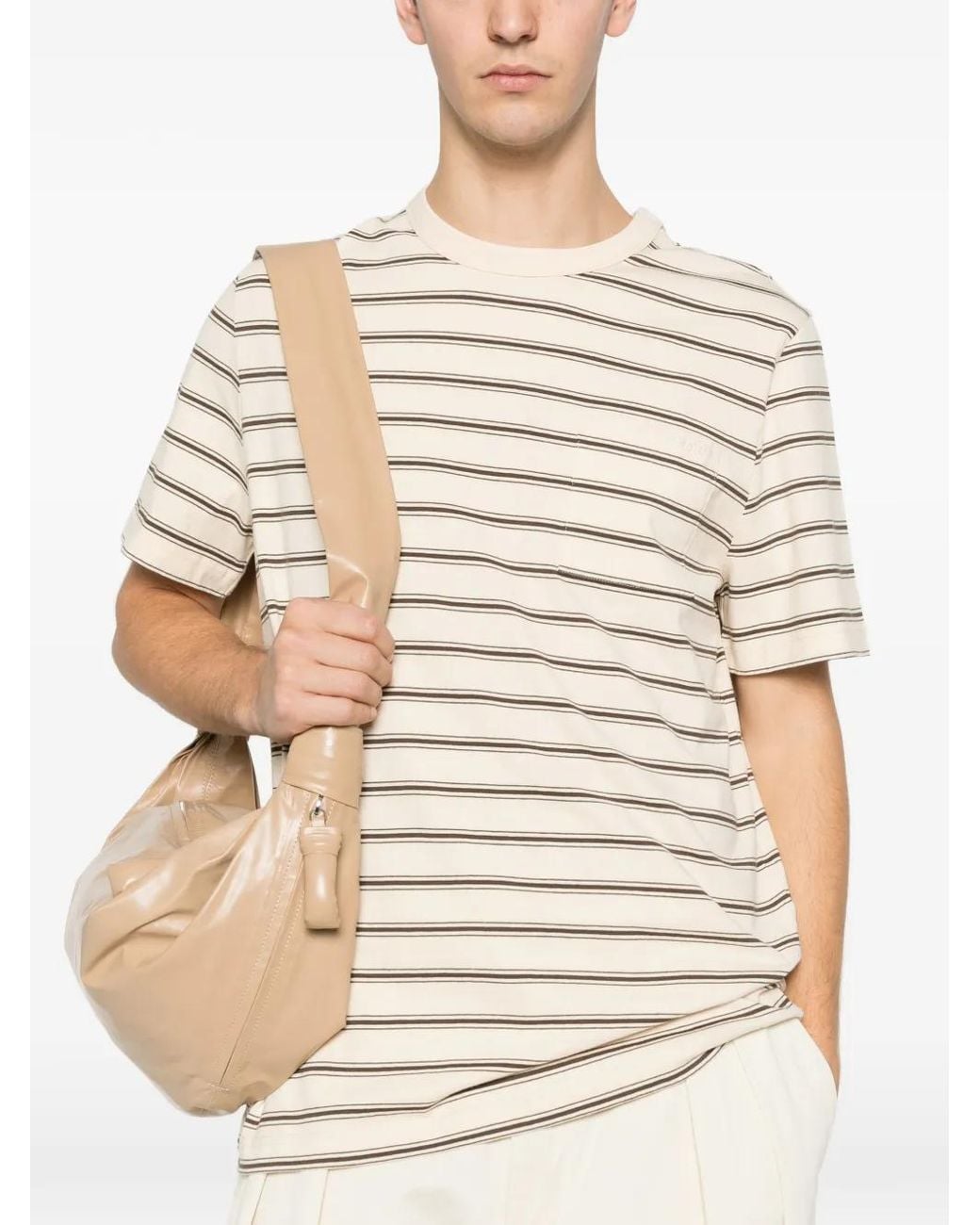 A.P.C. Natural Striped T-Shirt for men