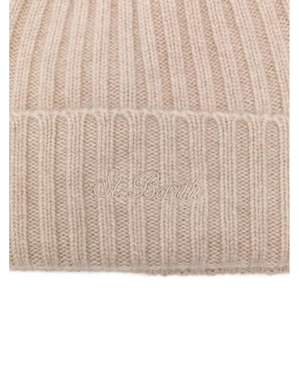 Mc2 Saint Barth Natural Ribbed Knit Wengen Beanie for men