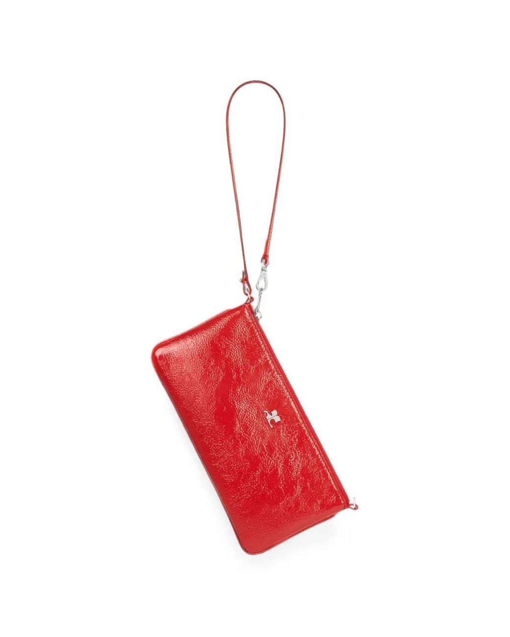 Courreges Red Zipped Naplack Pouch