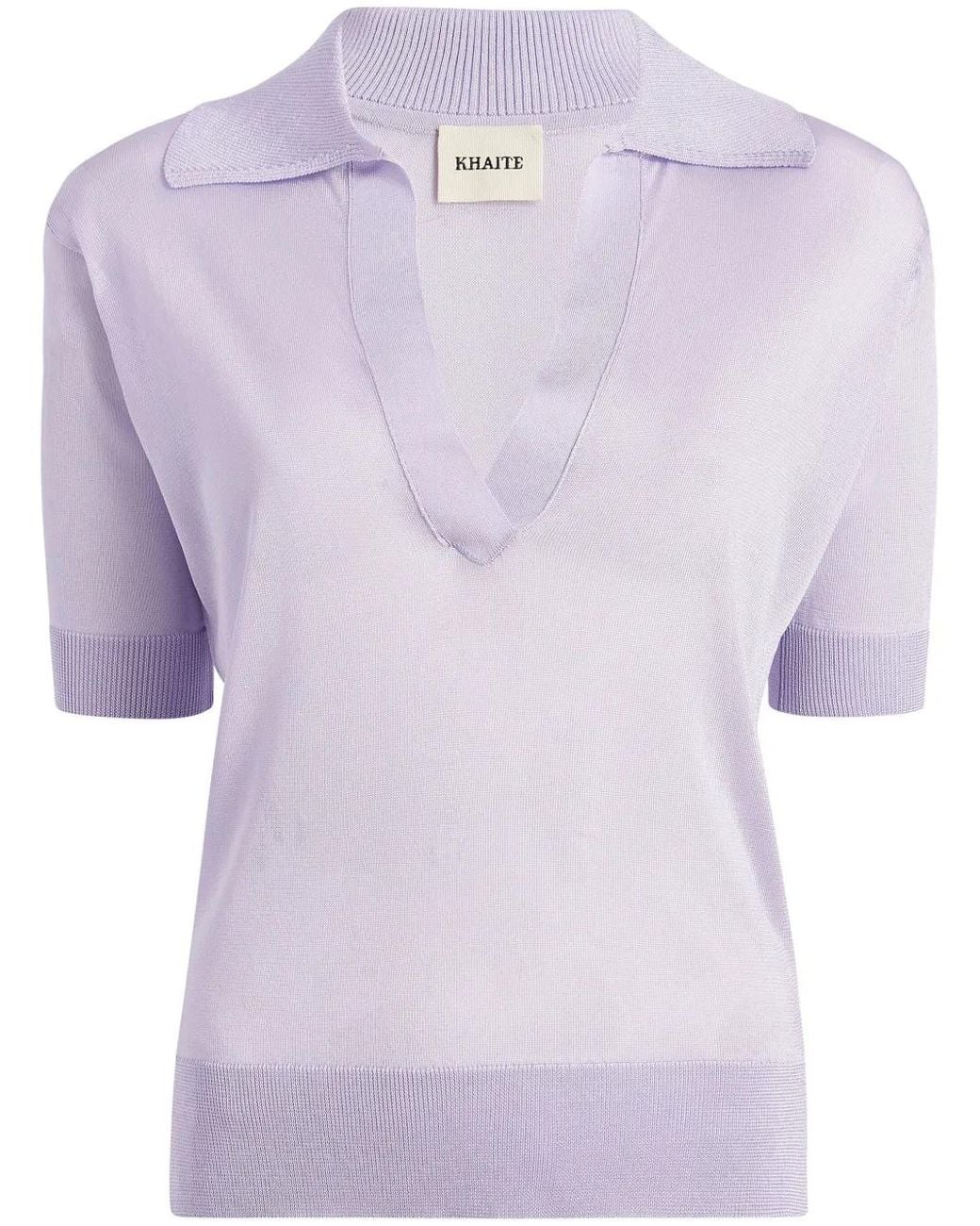 Khaite Purple The Julita V-Neck Polo Top