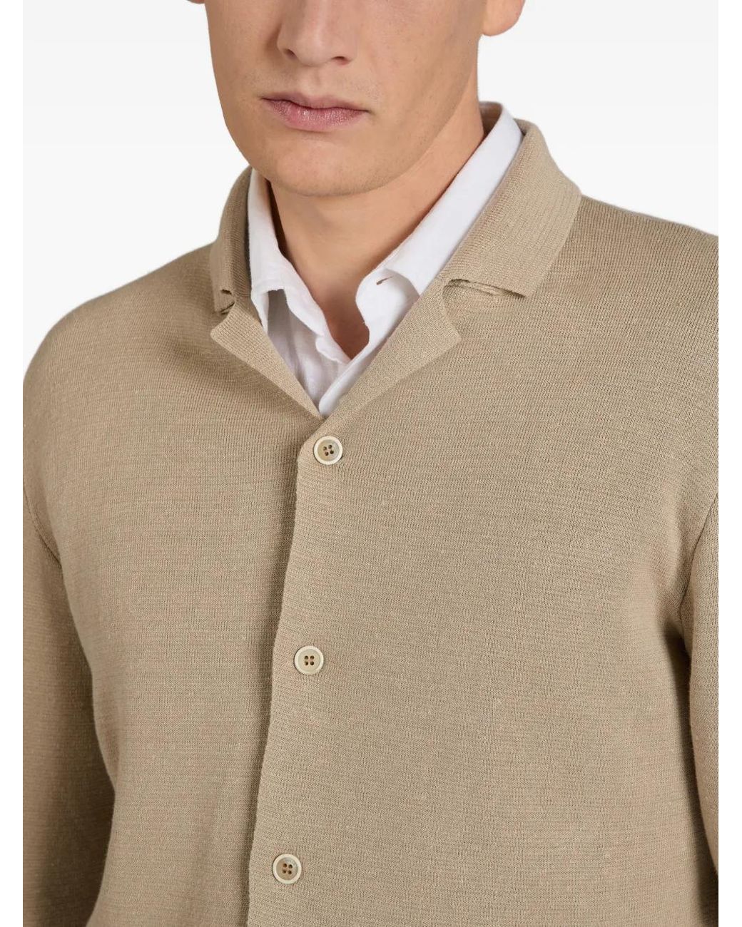 Zanone Natural V-Neck Cardigan for men