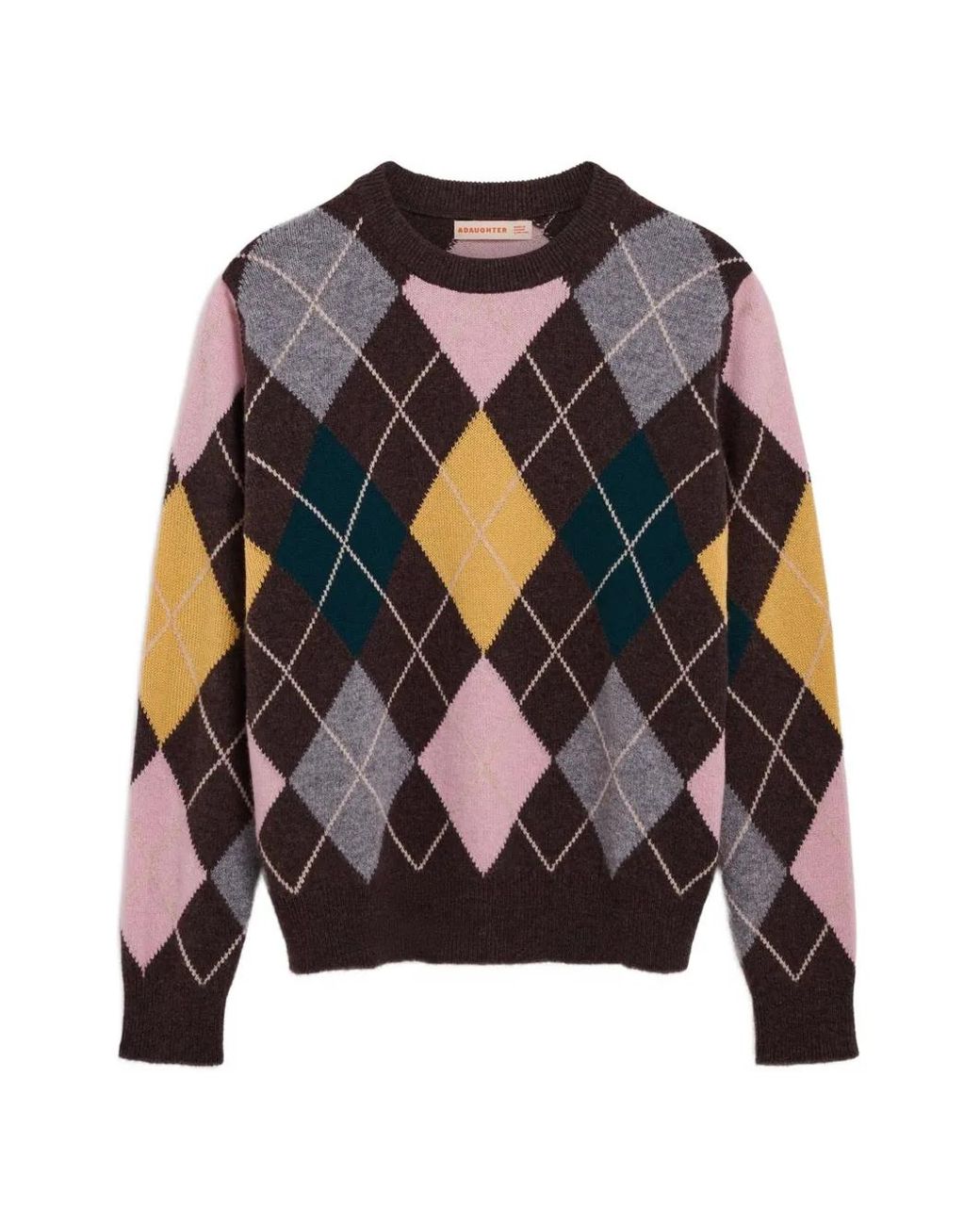 &Daughter Blue Ava Argyle Wool Sweater