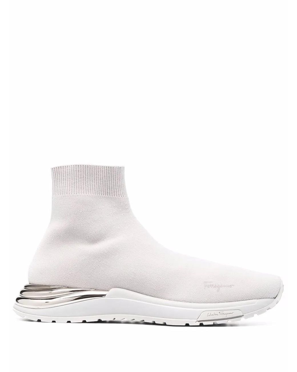 Ferragamo White Sock-Sneakers