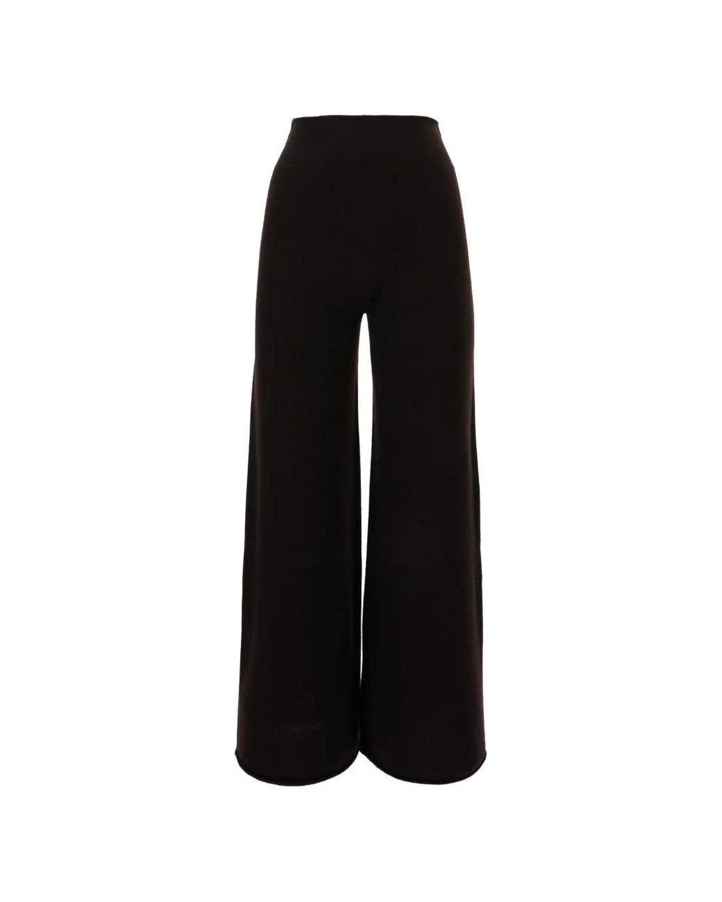 Vanisé Black Cashmere Wide-Leg Trousers
