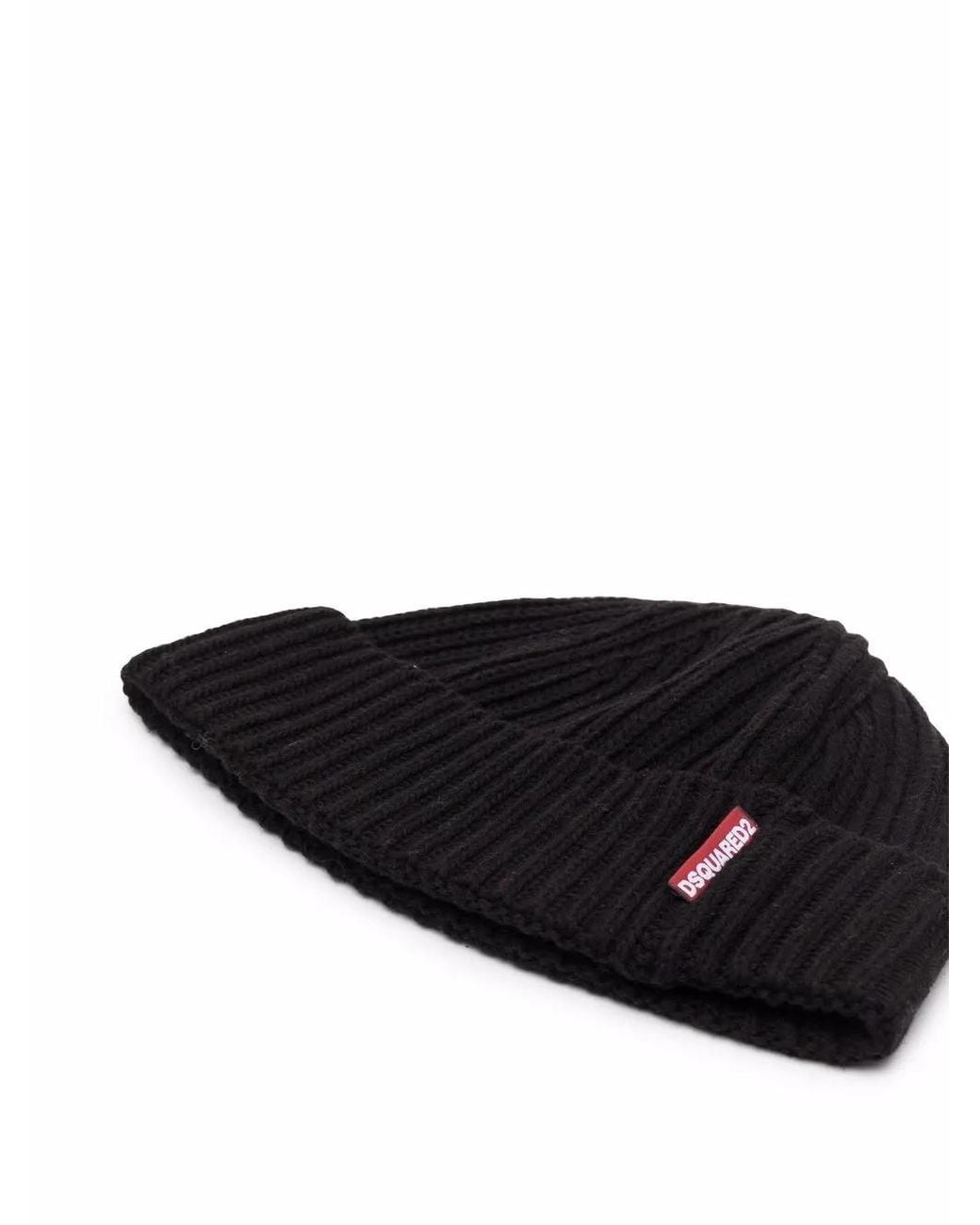 DSquared² Black Hat Gloves Knit Set for men