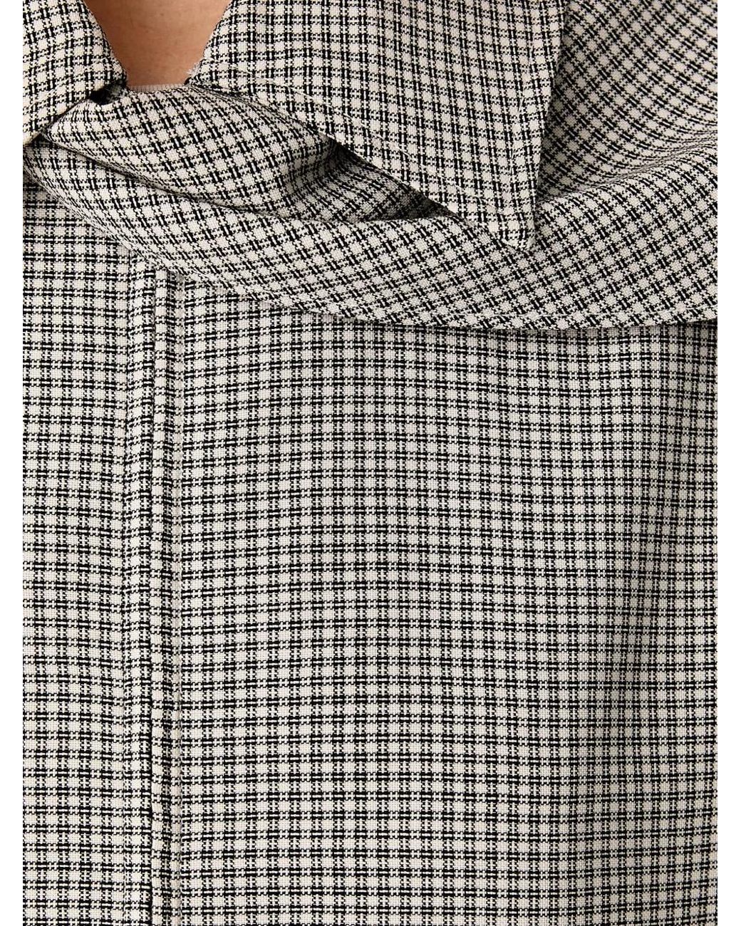 Rag & Bone Gray Veste À Carreaux Et Empiècement Drapé