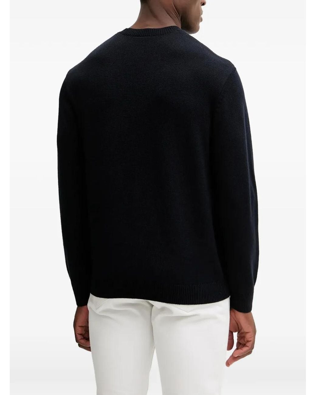 ARMANI EXCHANGE Blue Zigzag-Pattern Sweater for men