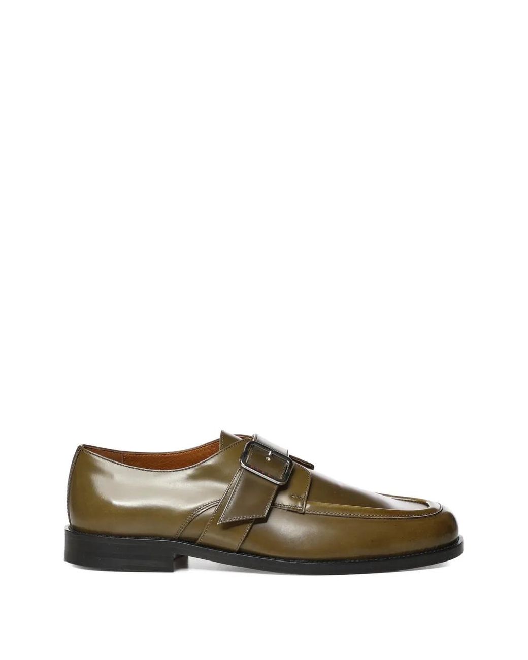 Marni Green Mocassins En Cuir À Boucles for men
