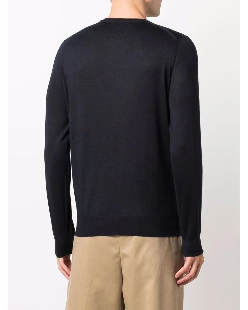 Mauro Ottaviani Blue Crewneck Cashmere-Silk Jumper for men