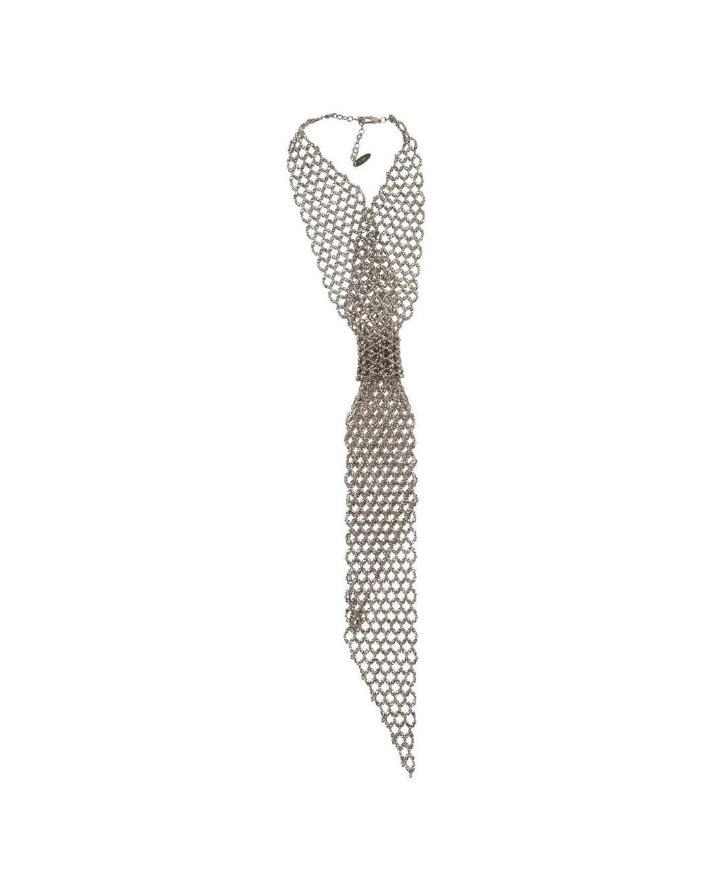 Brunello Cucinelli White Beaded Sterling Tie