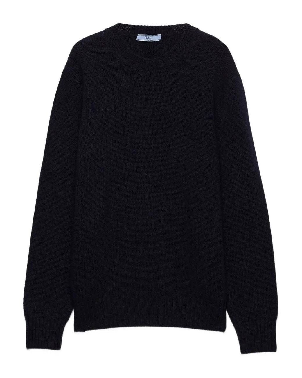 Prada Blue Ribbed Crew-Neck Sweater
