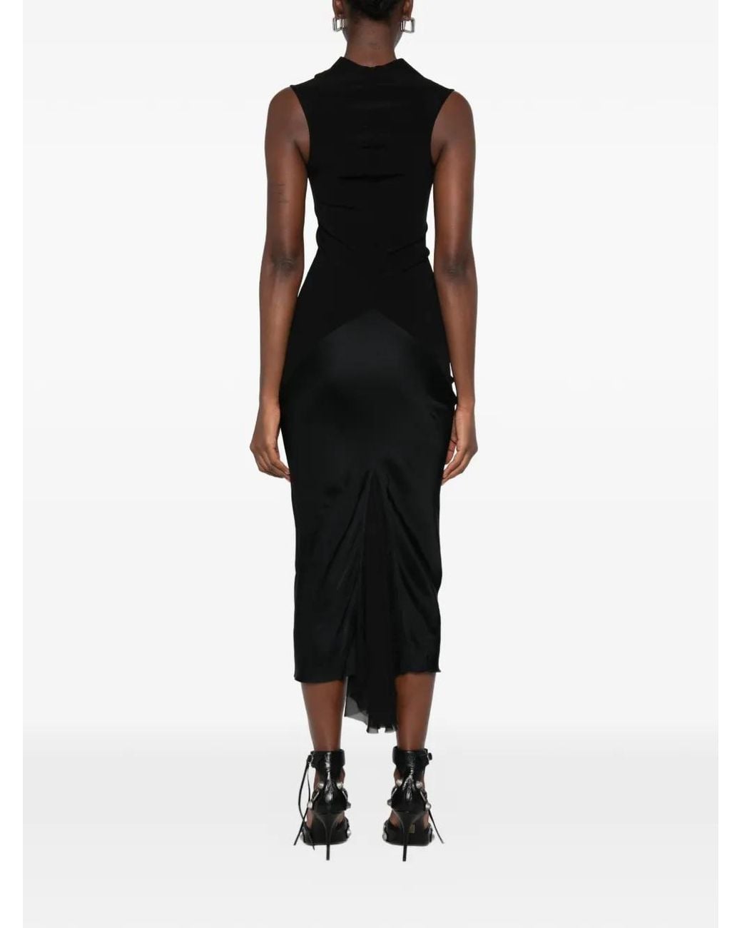 Rick Owens Black Tower Sliced Dress