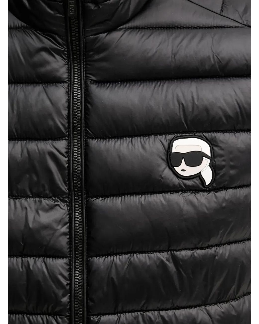 Karl Lagerfeld Gray Logo-Patch Quilted Gilet for men