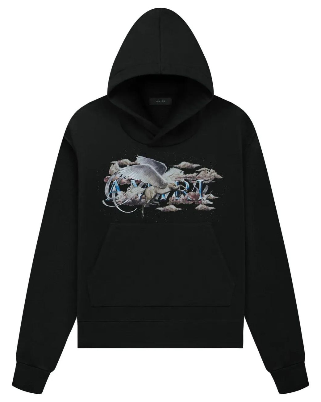 Amiri Black Graphic Print Hoodie for men