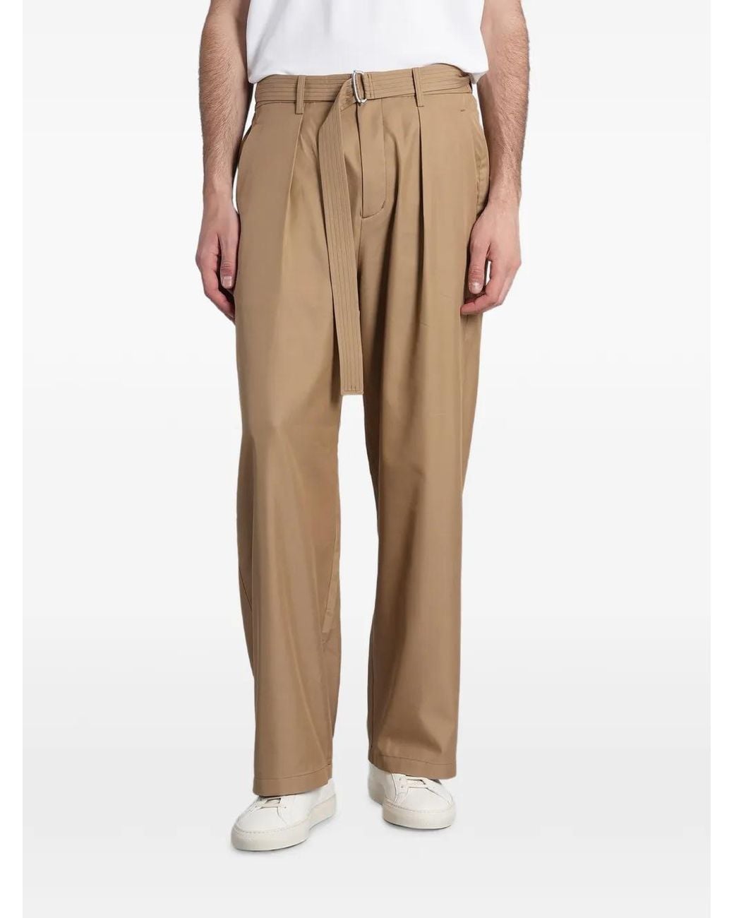 Attachment Natural Pleated Tapered Trousers for men