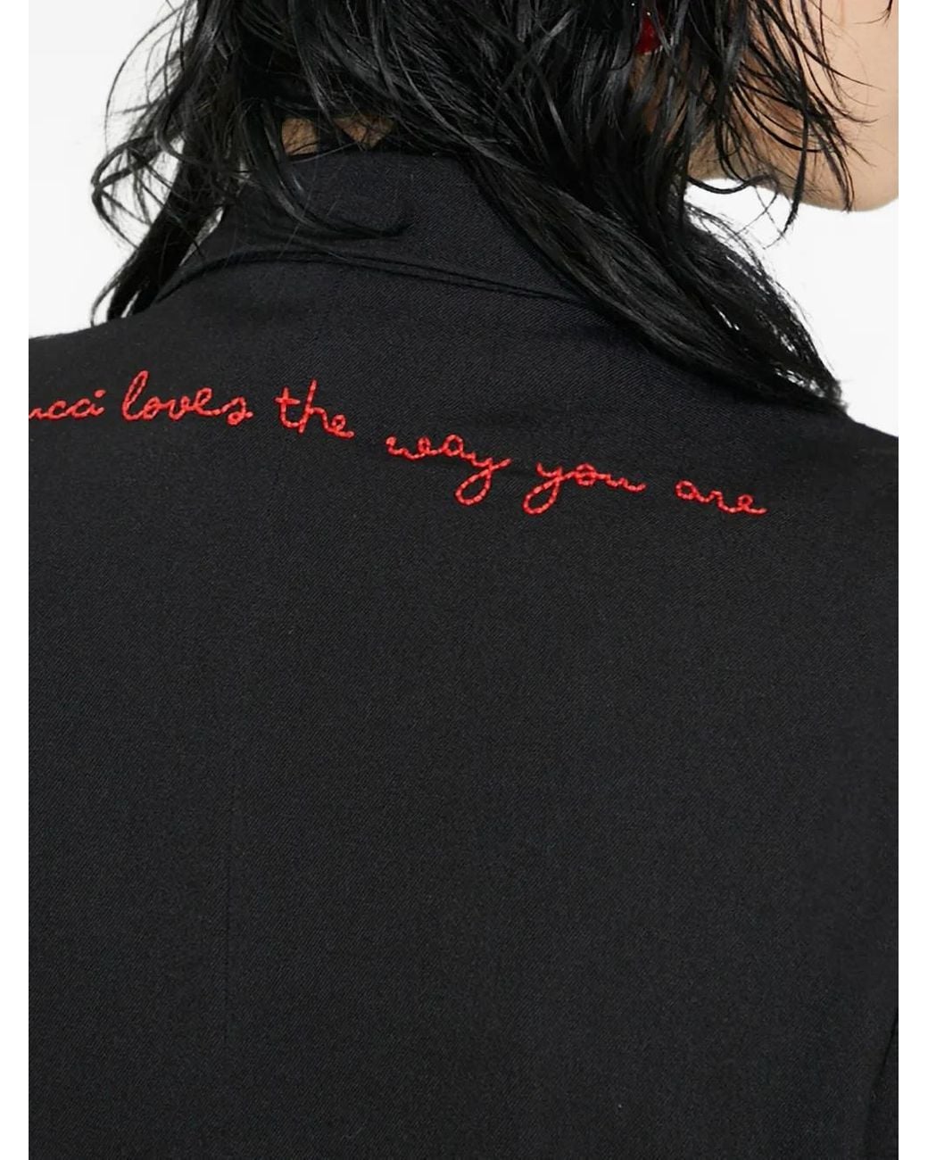 Fiorucci Black Double-Breasted Embroidered Blazer