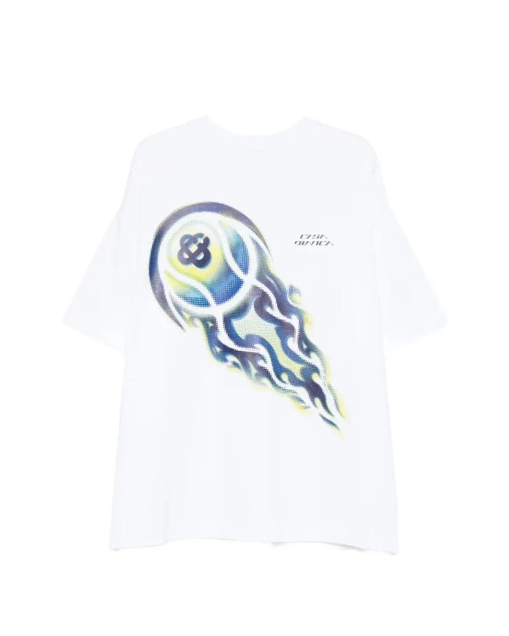 Casablanca Blue Flaming Tennis Ball Graphic-Print T-Shirt for men