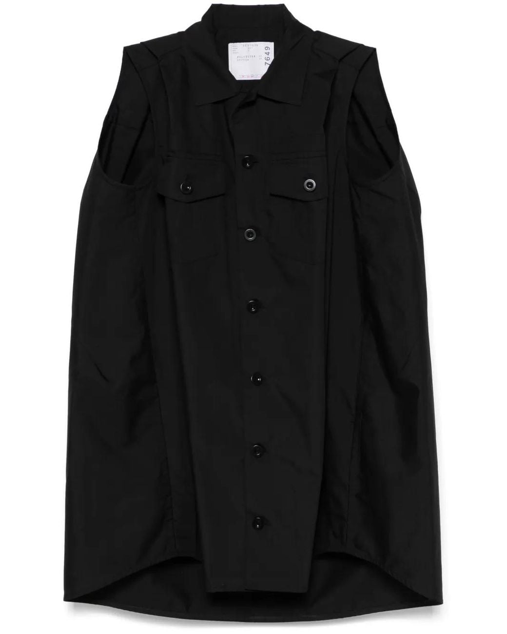 Sacai Black Sleeveless Mini Dress