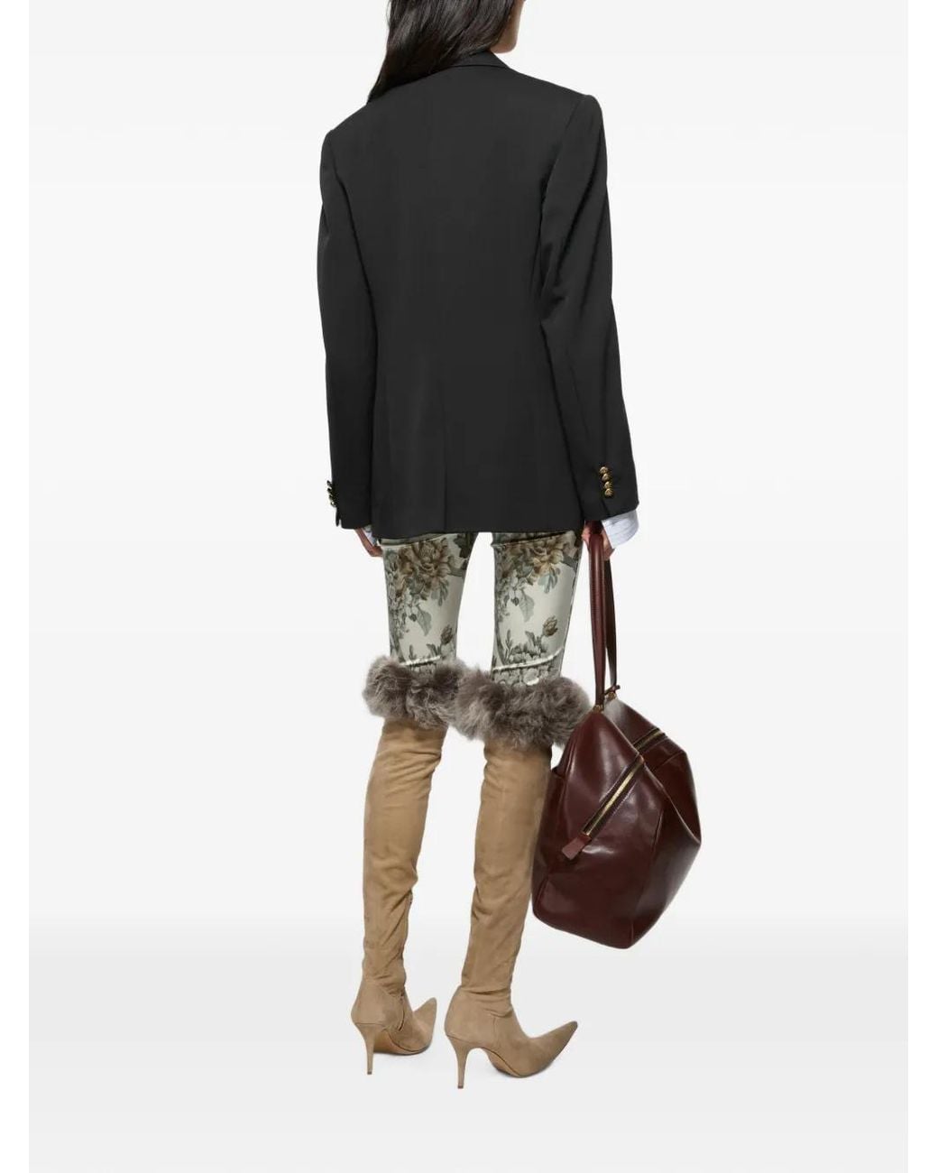 Acne Black Layered Wool Suit Jacket