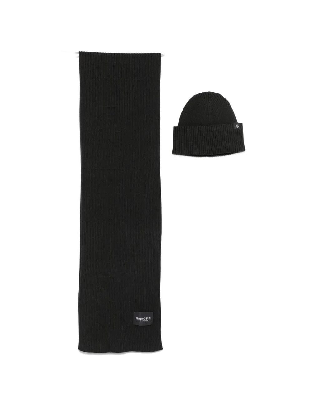 Set Berretto E Sciarpa A Coste di Marc O' Polo in Black da Uomo