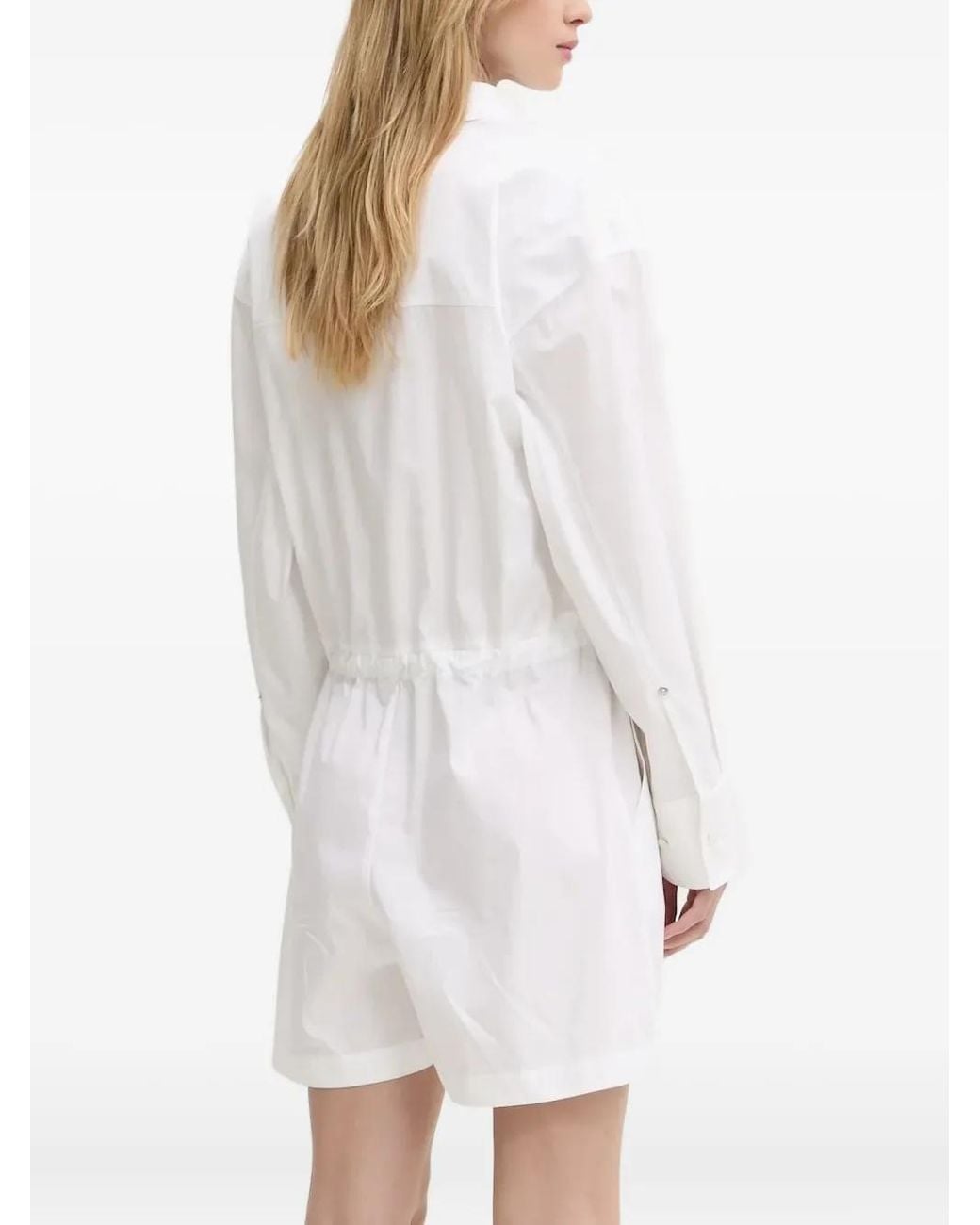 Moschino White Drawstring-Waist Playsuit