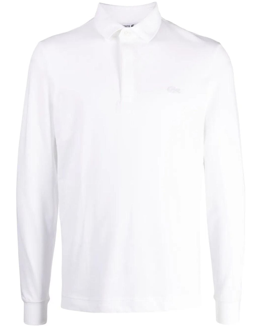 Lacoste White Regular Fit Paris Stretch Piqué Polo