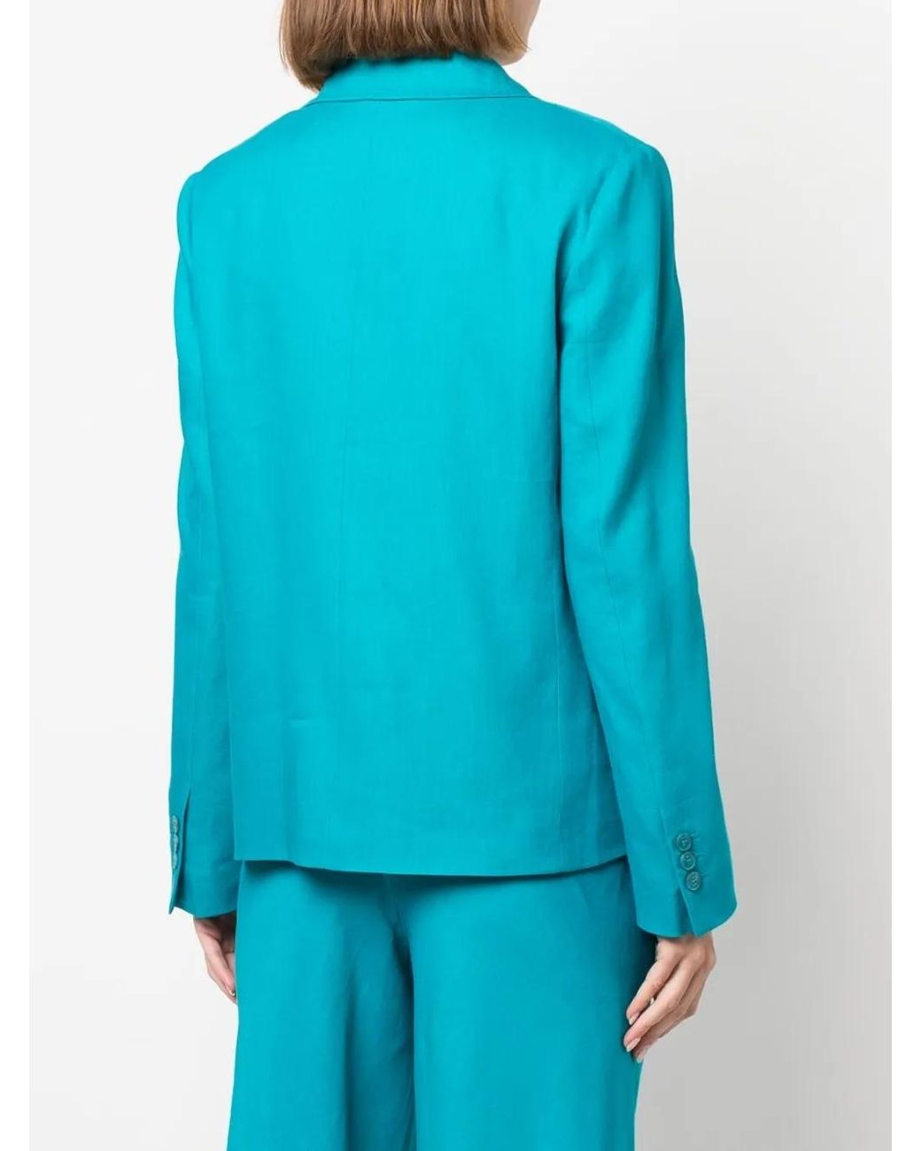 Alberta Ferretti Blue Single-Breasted Tailored Blazer
