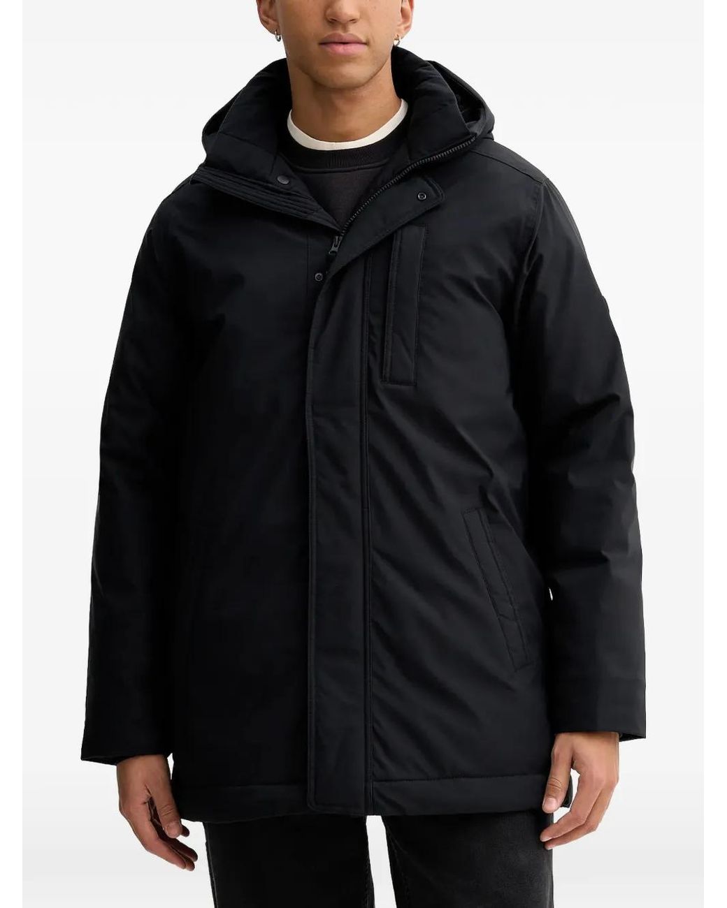 Hollister Black Hooded Pocket Jacket for men