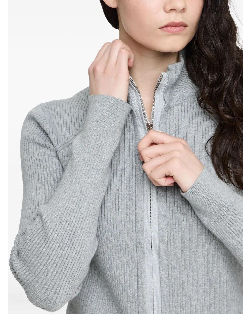 J.W. Anderson Gray Zip-Up Cardigan