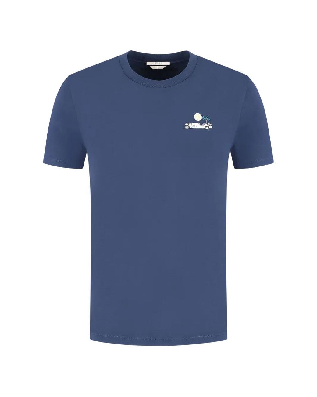 Jacob Cohen Blue Cotton Jersey T-Shirt With Contrasting Embroidery On The Chest for men