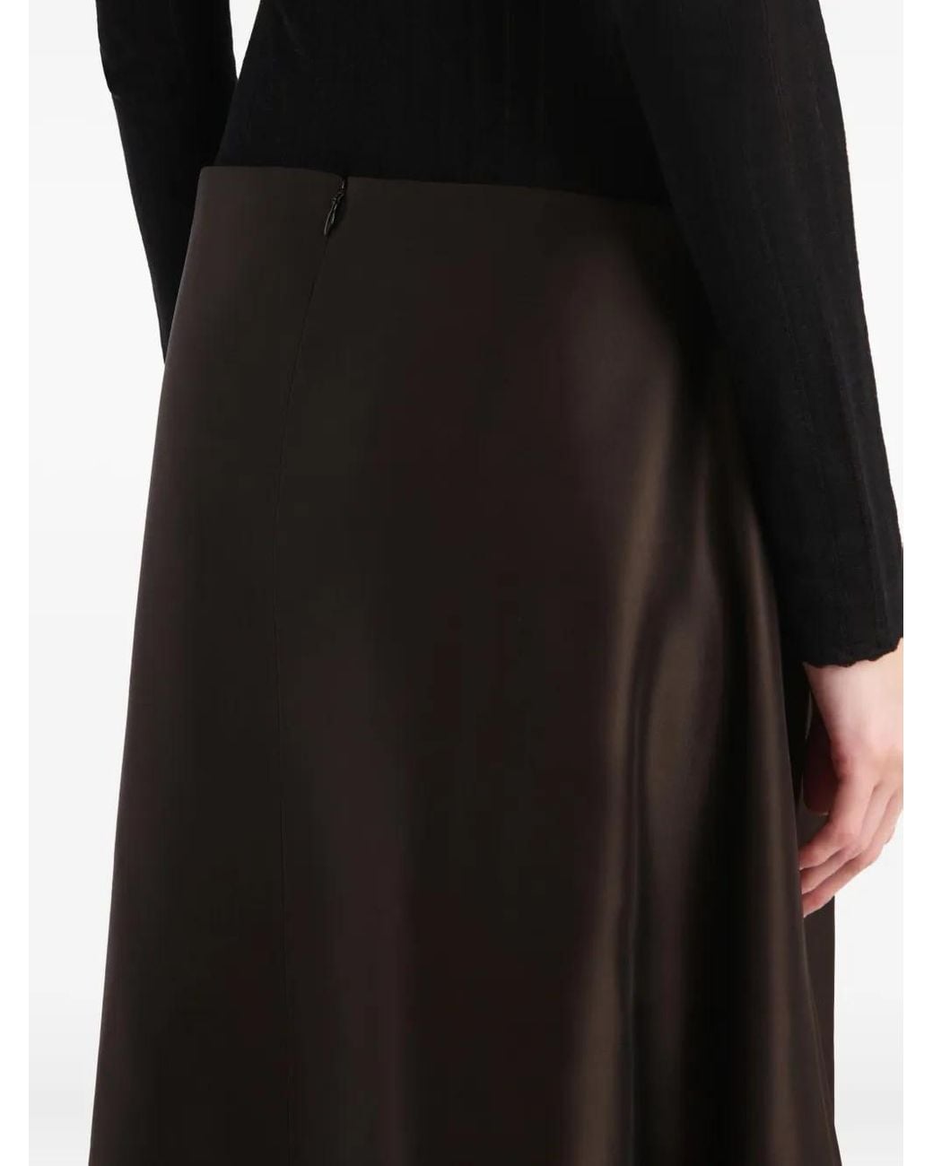 Khaite Black Nania Twill Midi Skirt